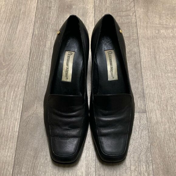 Etienne Aigner Painter Heeled Leather‎ Work Casual Slip On Loafers Shoes - Picture 2 of 8